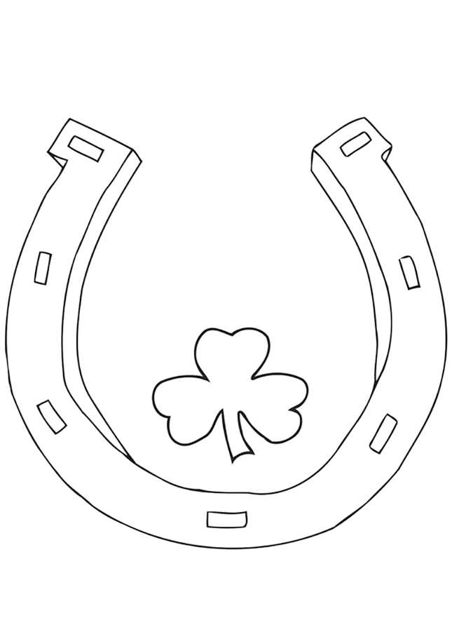 Lucky Horseshoe Ireland Coloring Page