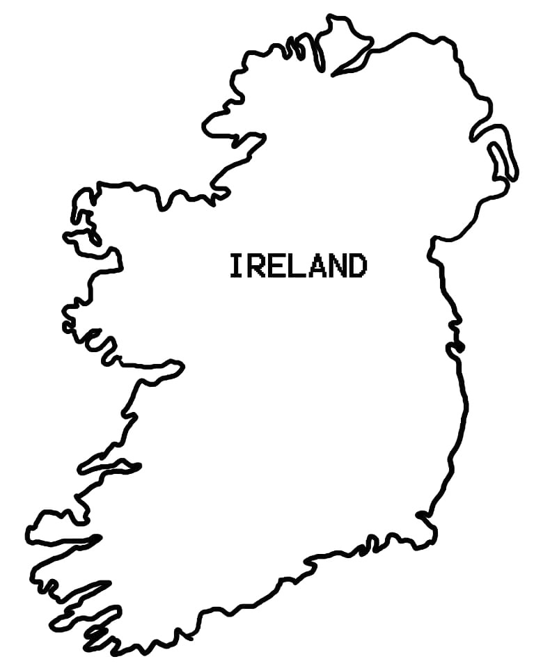 Map Of Ireland Coloring Page
