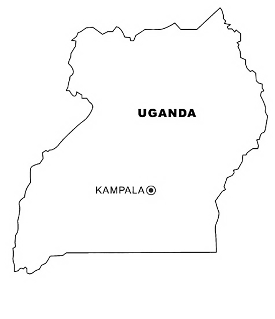 Map Of Uganda Coloring Page