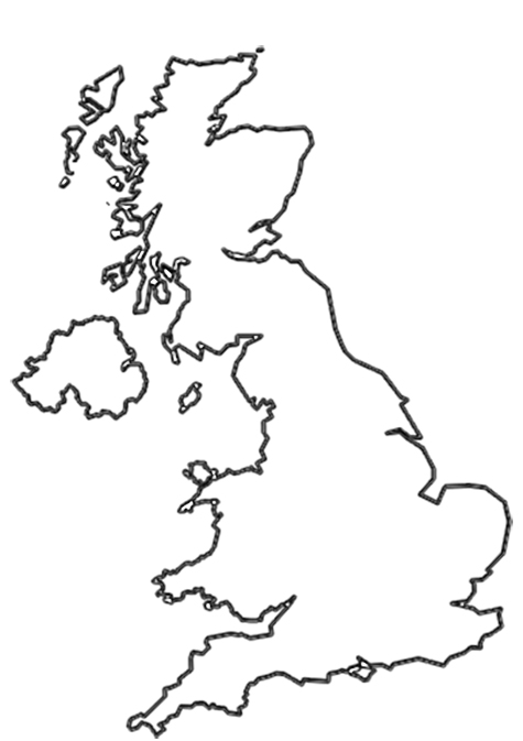 Map Of The United Kingdom Coloring Page