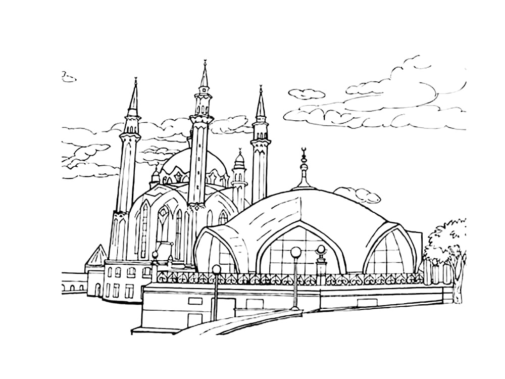 Mosque In Turkey Coloring Page