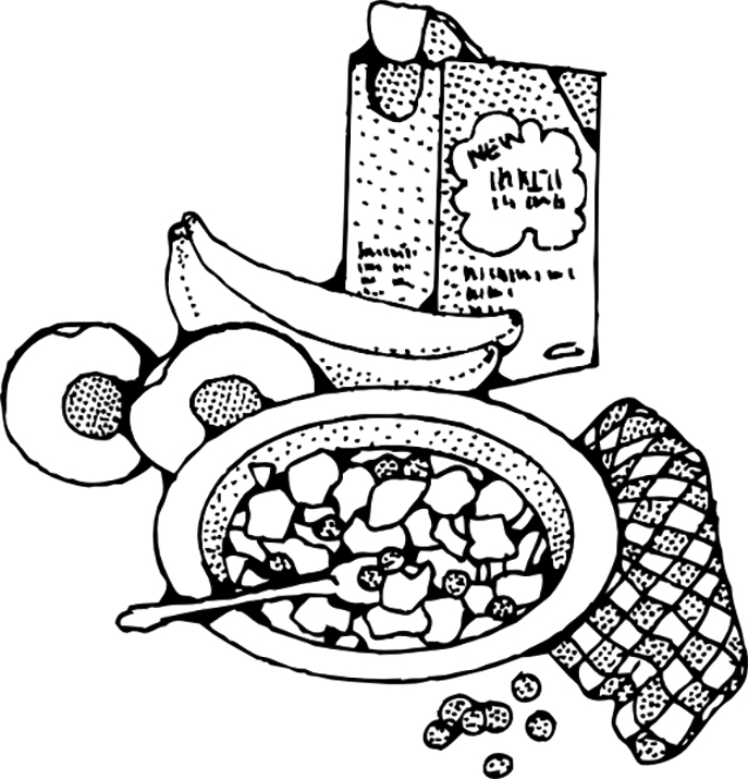 Museli Breakfast Coloring Page