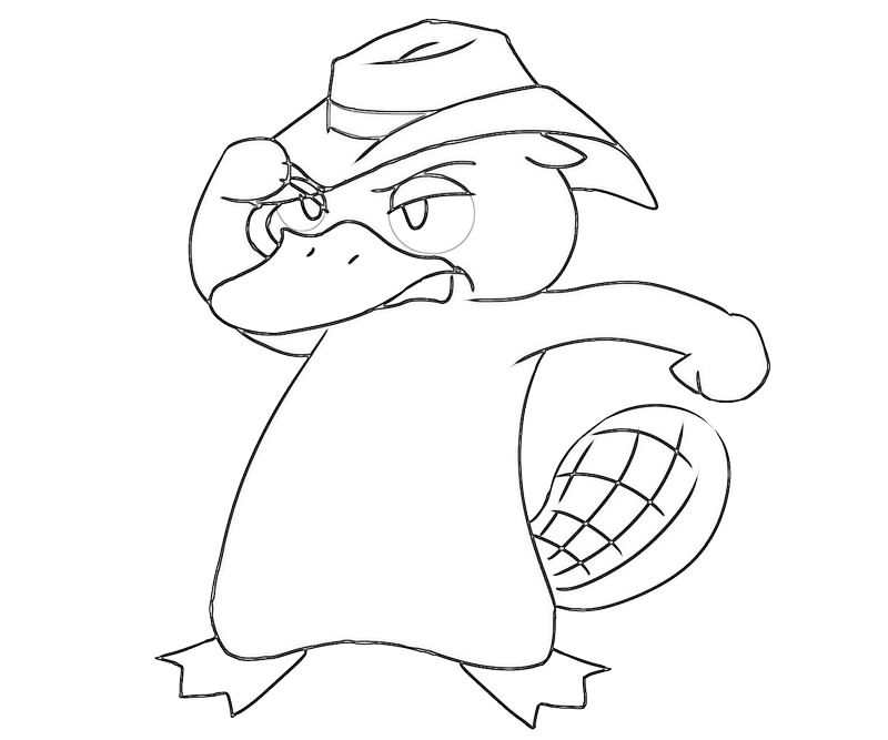 Platypus With Hat Coloring Page