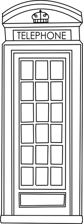 Red Telephone Booth In Great Britain Coloring Page