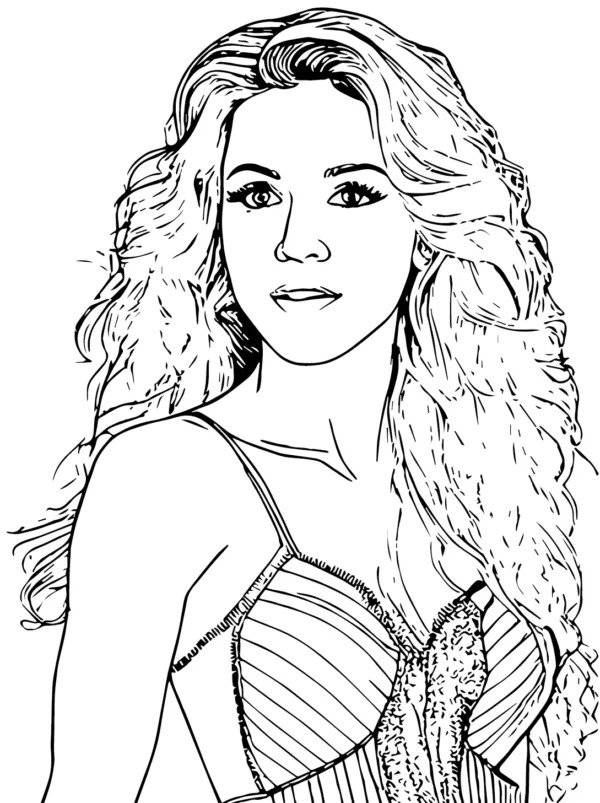 Shakira From Columbia Coloring Page