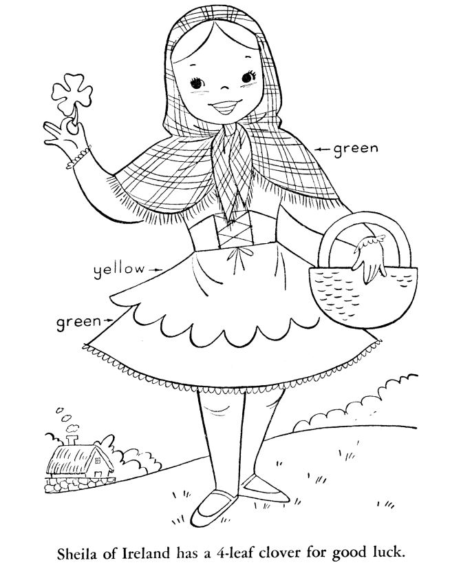 Sheila Of Ireland Coloring Page