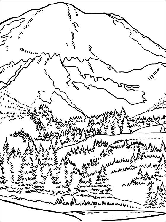 Swiss Alps Coloring Page