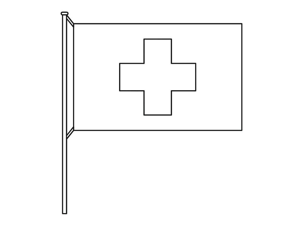 Switzerland Flag Coloring Page