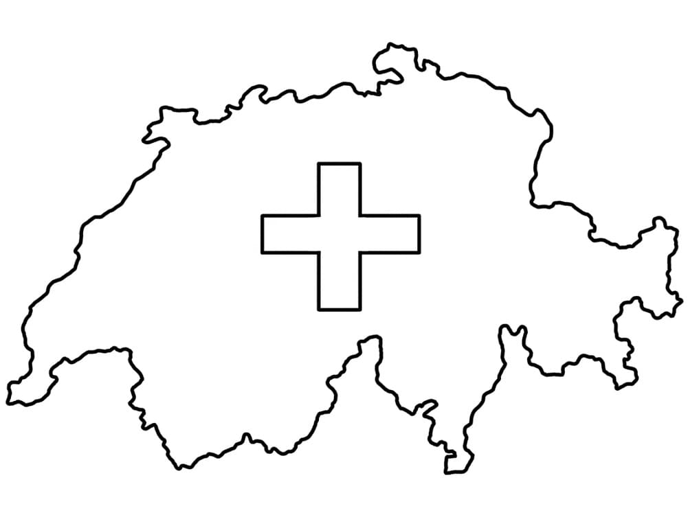 Switzerland Map Coloring Page