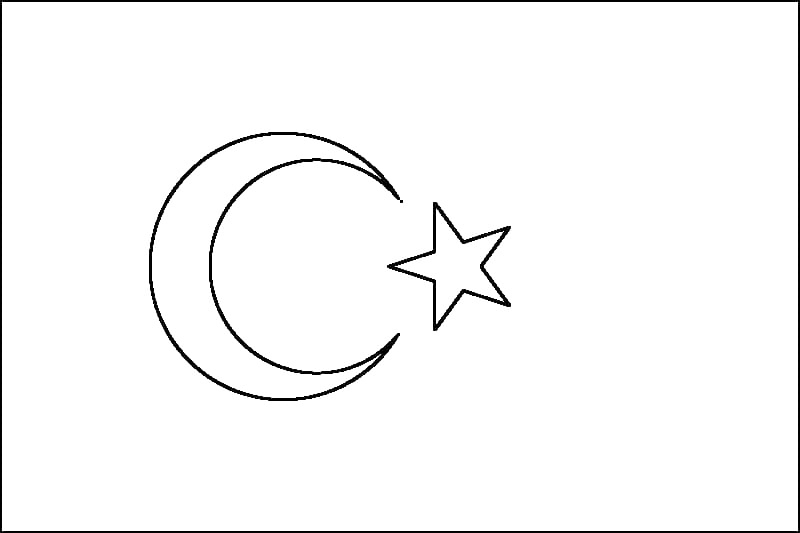 Turkey Flag Coloring Page (2)