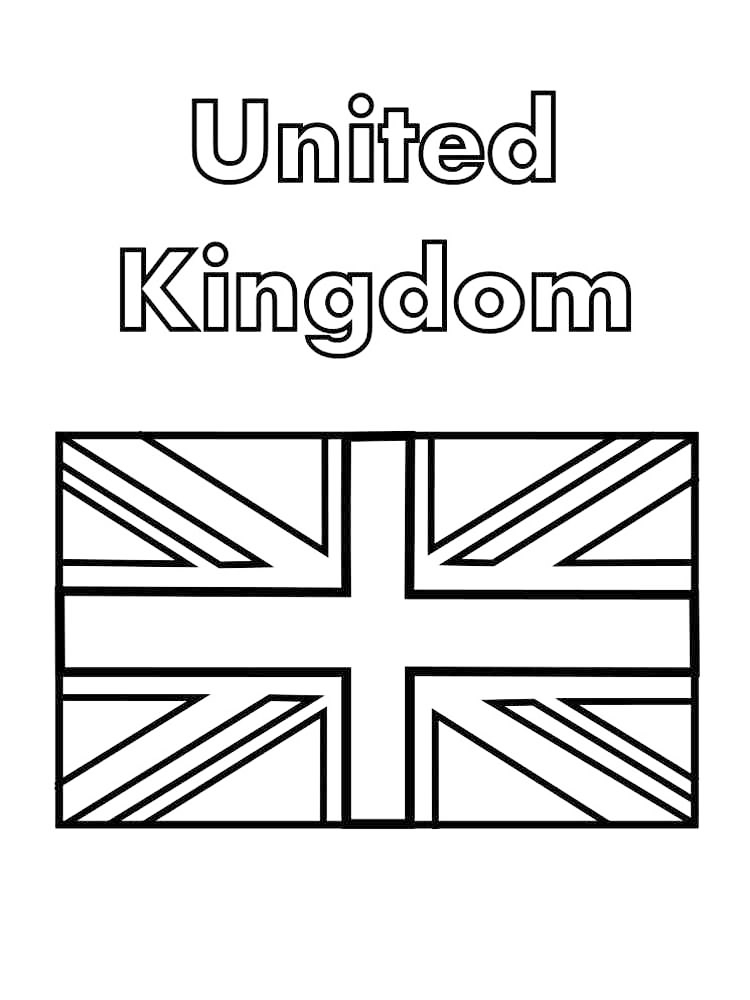 United Kingdom Flag Coloring Page