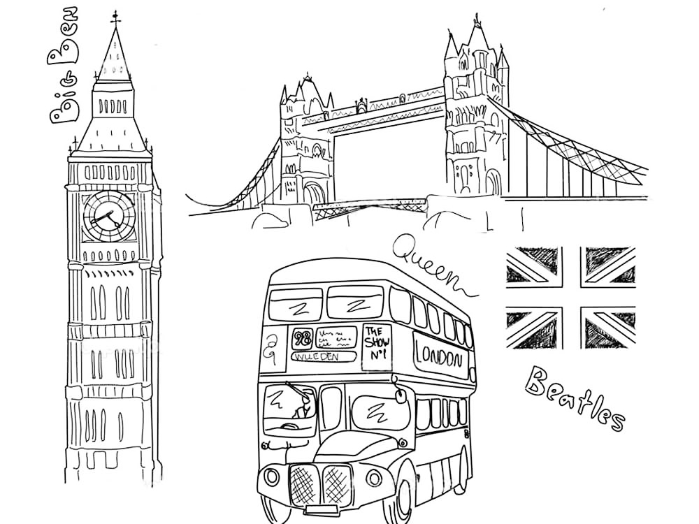 United Kingdom London Coloring Pages