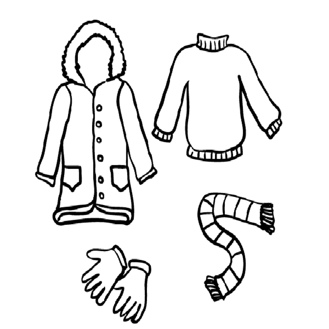 Warm Winter Clothing Coloring Page