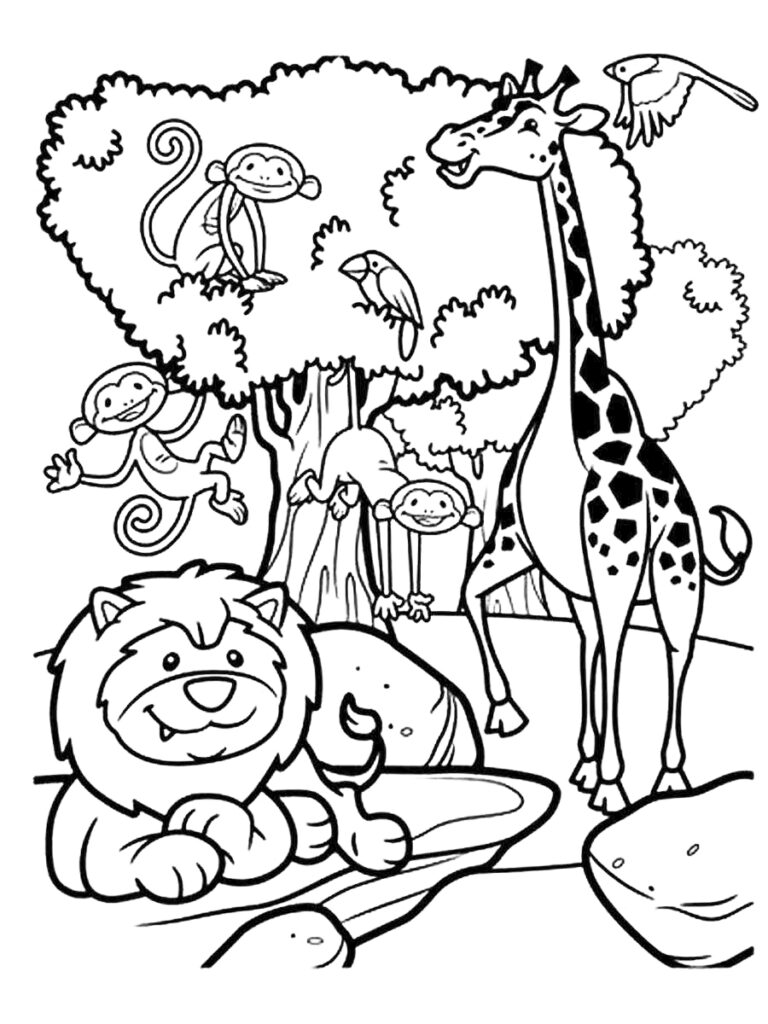 Animals In Tanzania Coloring Page