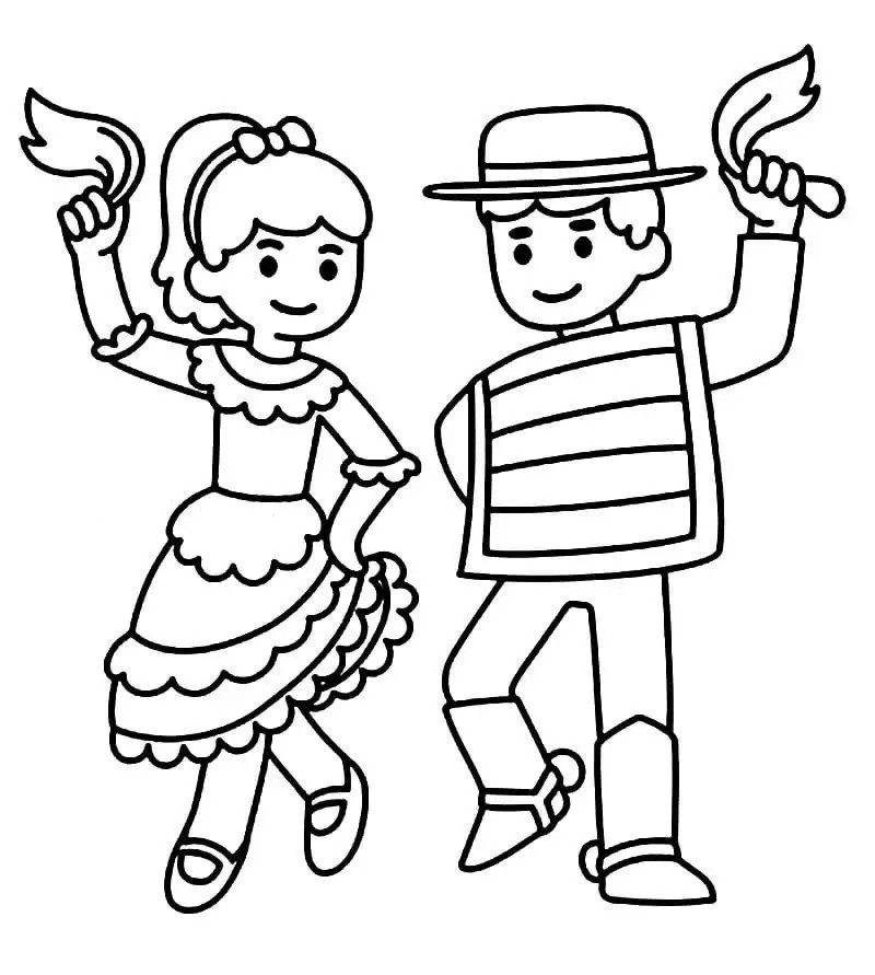 Children Of Chile Coloring Page