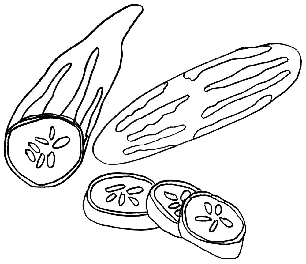 Cucumber Salad Coloring Page
