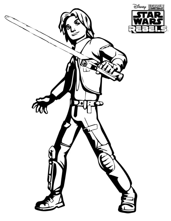 Ezra Bridger Star Wars Rebels Coloring Page