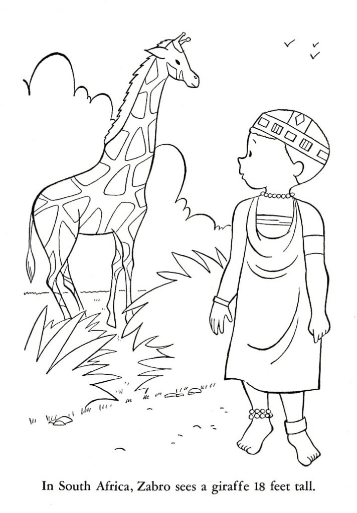 Giraffe South Africa Coloring Page