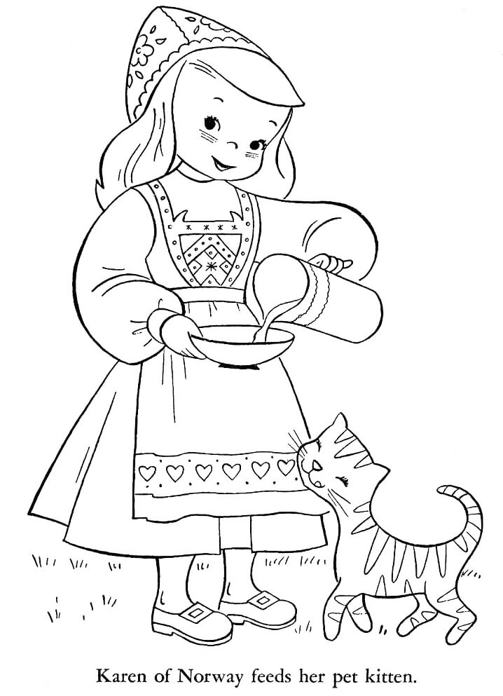 Girl From Norway Coloring Page