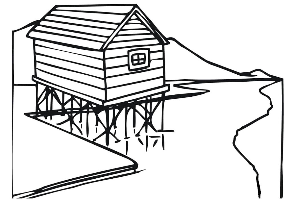 House In Norway Coloring Page