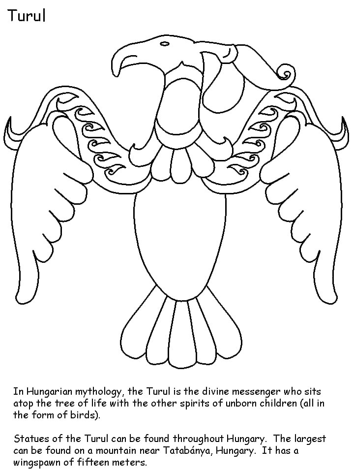 Hungary Turul Coloring Page