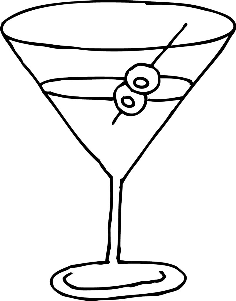 Martini With Olives Coloring Page