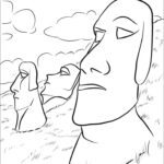 Moai Easter Island Coloring Page