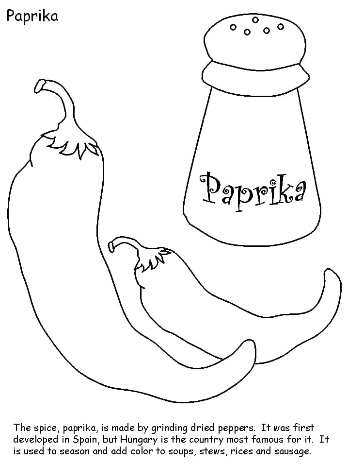 Paprika Hungary Coloring Page