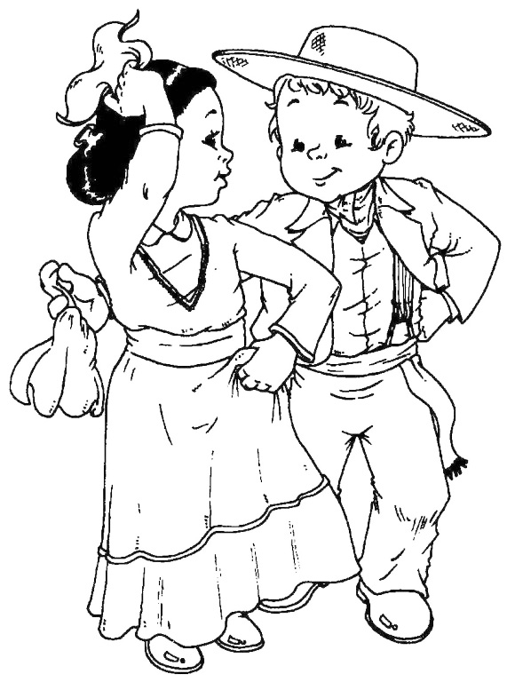 People Of Chile Coloring Page
