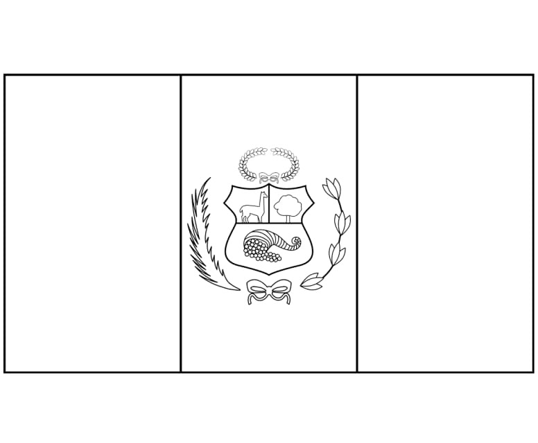 Peru Flag Coloring Page