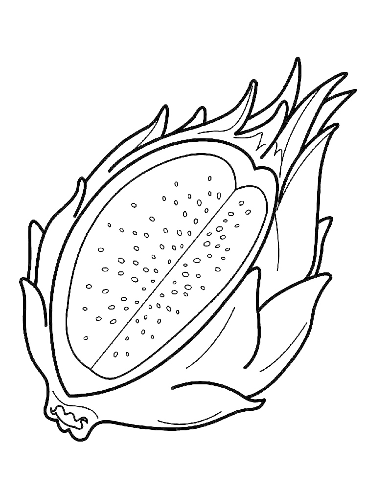 Pitaya Fruit Coloring Page