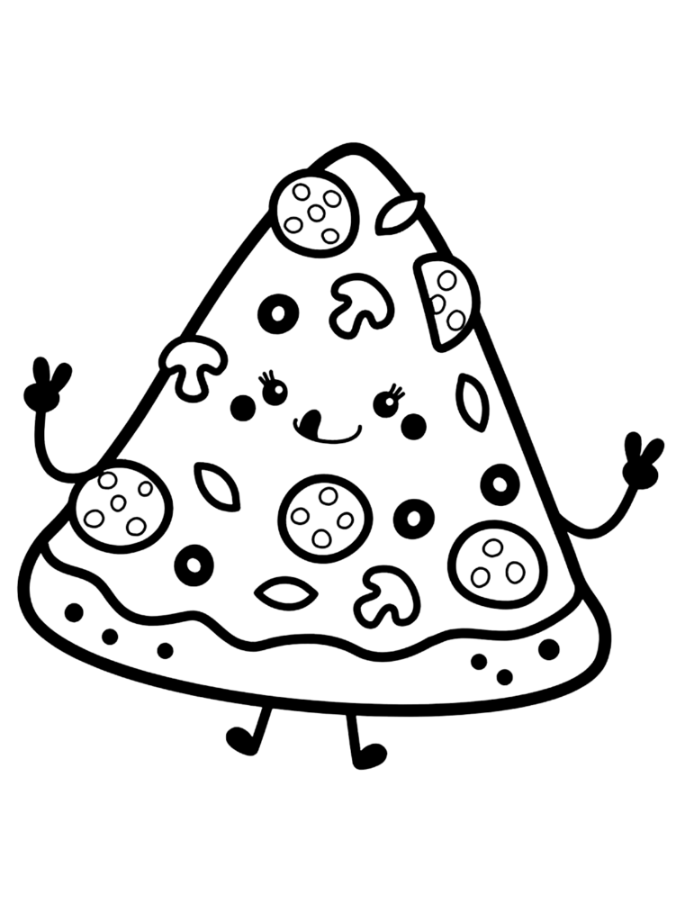 Pizza With Olives Coloring Page