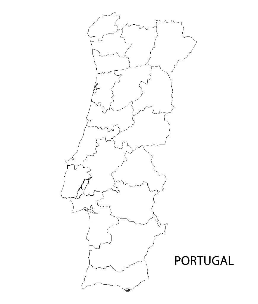 Portugal Map Coloring Page
