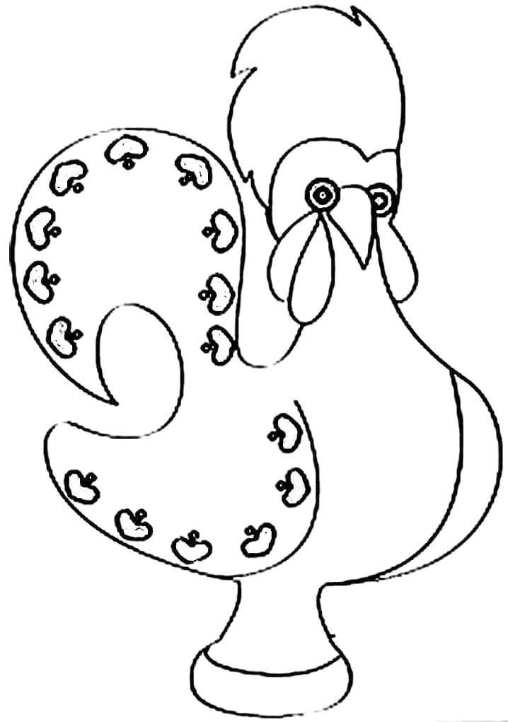 Portugese Rooster Coloring Page
