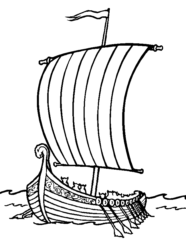 Viking Ship Coloring Page