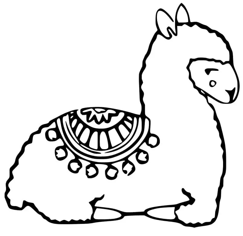 Alpaca Coloring Page