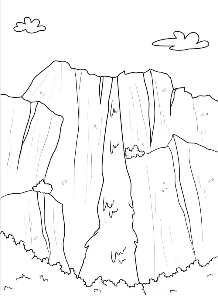 Angel Falls Venezuela Waterfall Coloring Page