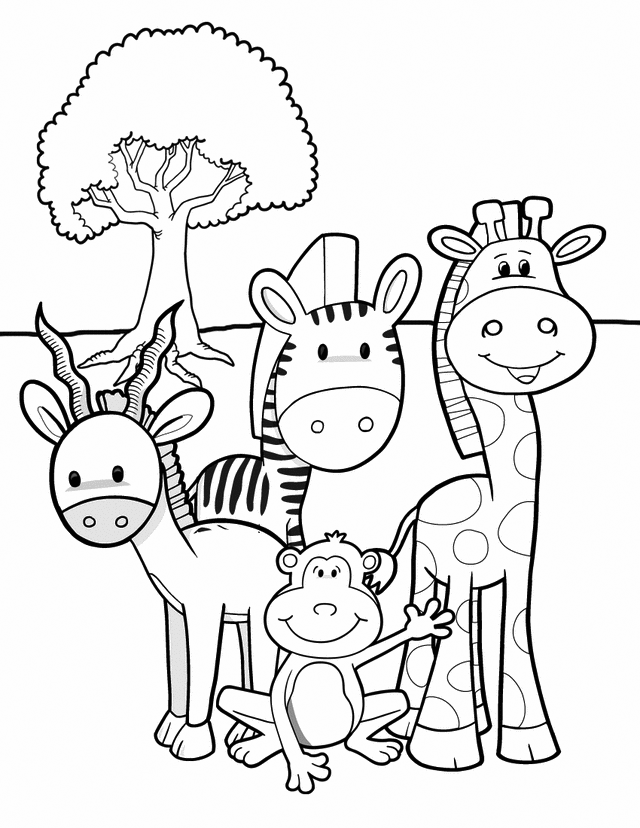 Animals In Madagascar Coloring Page