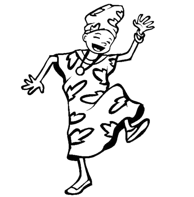 Dancing Person From Nigeria Coloring Page