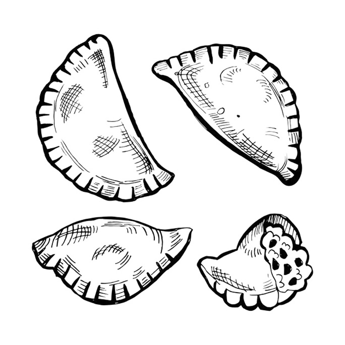 Empanadas Venezuela Coloring Page