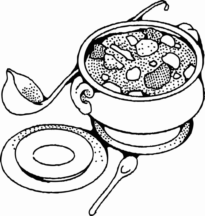 Galushki Soup Ukraine Coloring Page