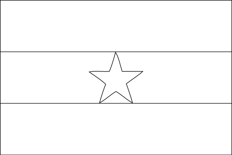 Ghana Flag Coloring Page