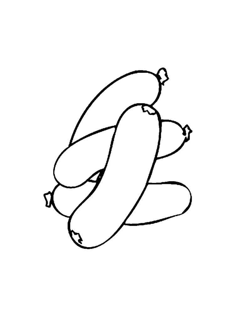 Kielbasa Sausage From Ukraine Coloring Page