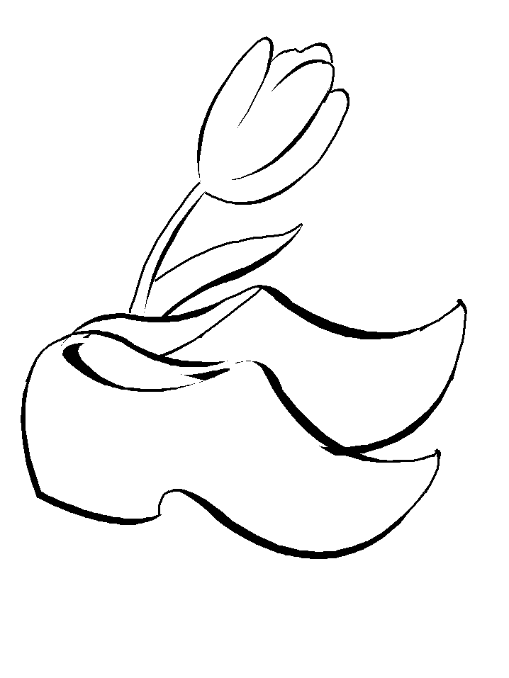 Klomp Shoes Netherlands Coloring Page