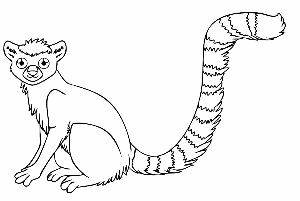 Lemur National Animal Of Madagascar Coloring Page