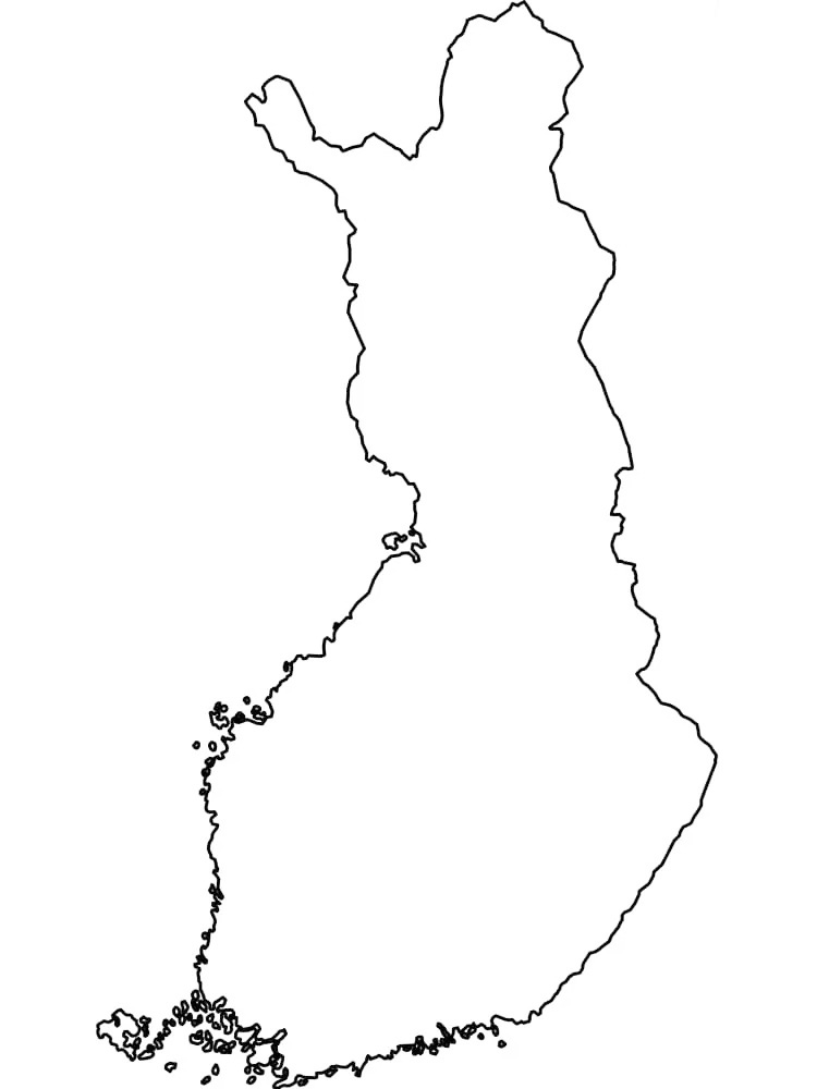 Map Of Finland Coloring Page