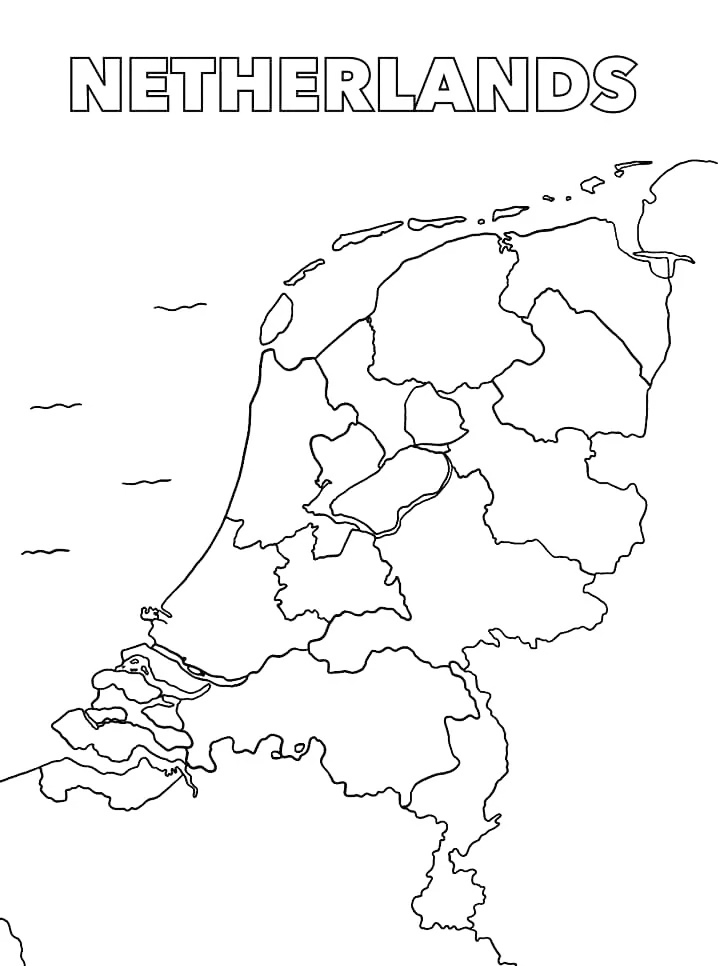 Map Of Netherlands Coloring Page