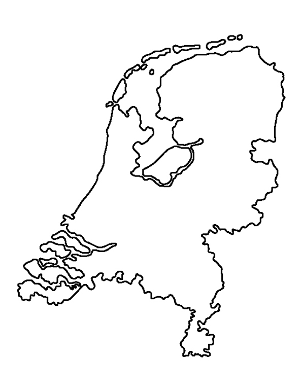 Netherlands Map Coloring Page