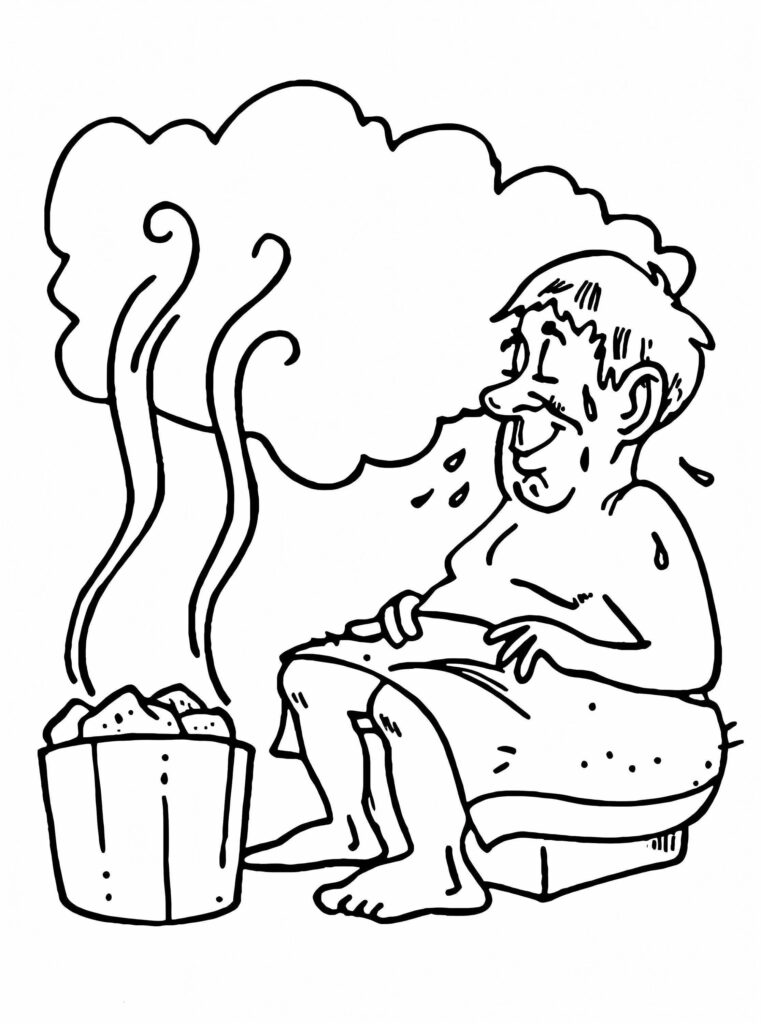 Sauna In Finland Coloring Page