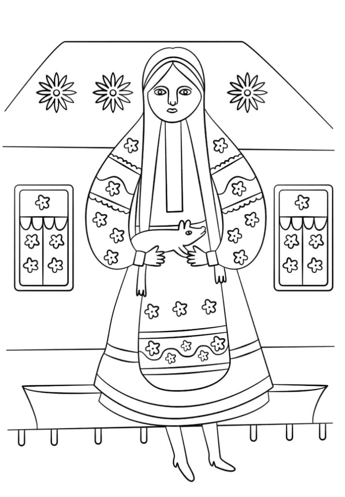 Ukraine Woman Coloring Page